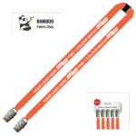 Bamboo Ribbed Lanyard Screen Printed 15mm - Double Alligator and Breakaway, Orange (LBAM15-DABA-ORG_EZI)