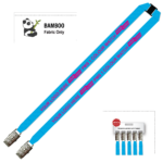 Bamboo Ribbed Lanyard Screen Printed 15mm - Double Alligator and Breakaway, Process Blue (LBAM15-DABA-PBLU_EZI)