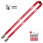 Bamboo Ribbed Lanyard Screen Printed 15mm - Double Alligator and Breakaway, Red (LBAM15-DABA-RED_EZI)