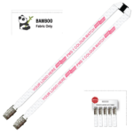 Bamboo Ribbed Lanyard Screen Printed 15mm - Double Alligator and Breakaway, White (LBAM15-DABA-WHI_EZI)