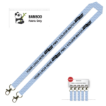 Bamboo Ribbed Lanyard Screen Printed 15mm - Double Carabiner, PMS Colour Matched (LBAM15-DC-PMS_EZI)