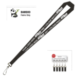 Bamboo Ribbed Lanyard Screen Printed 15mm - Swivel Hook, Black (LBAM15-SH-BLK_EZI)