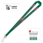 Bamboo Ribbed Lanyard Screen Printed 15mm - Swivel Hook, Green (LBAM15-SH-GRN_EZI)