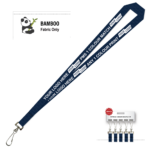 Bamboo Ribbed Lanyard Screen Printed 15mm - Swivel Hook, Navy (LBAM15-SH-NVY_EZI)