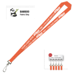 Bamboo Ribbed Lanyard Screen Printed 15mm - Swivel Hook, Orange (LBAM15-SH-ORG_EZI)