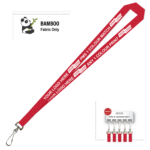 Bamboo Ribbed Lanyard Screen Printed 15mm - Swivel Hook, Red (LBAM15-SH-RED_EZI)
