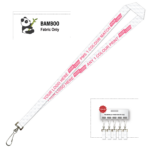 Bamboo Ribbed Lanyard Screen Printed 15mm - Swivel Hook, White (LBAM15-SH-WHI_EZI)
