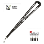 Bamboo Ribbed Lanyard Screen Printed 15mm - Swivel Hook and Breakaway, Black (LBAM15-SHBA-BLK_EZI)