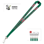 Bamboo Ribbed Lanyard Screen Printed 15mm - Swivel Hook and Breakaway, Green (LBAM15-SHBA-GRN_EZI)