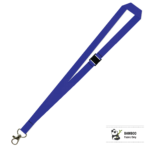 Bamboo Plain Lanyard with Carabiner and Breakaway - 15mm 100% Bamboo, Royal Blue (LBCBBA-15B-BLU_EZI)