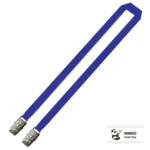 Bamboo Plain Lanyard with Double Alligator Clip - 15mm 100% Bamboo, Royal Blue (LBDA-15B-BLU_EZI)