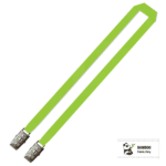 Bamboo Plain Lanyard with Double Alligator Clip - 15mm 100% Bamboo, Lime (LBDA-15B-LIME_EZI)