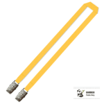 Bamboo Plain Lanyard with Double Alligator Clip - 15mm 100% Bamboo, Yellow (LBDA-15B-YEL_EZI)