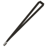 Gemini Plain Lanyard with Alligator Clip - 10mm Polyester, Black (LGAC-10-BLK_EZI)