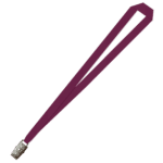 Gemini Plain Lanyard with Alligator Clip - 15mm Polyester, Burgundy (LGAC-15-BUR_EZI)