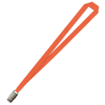 Gemini Plain Lanyard with Alligator Clip - 15mm Polyester, Fluro Orange (LGAC-15-FORG_EZI)