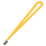 Gemini Plain Lanyard with Alligator Clip - 15mm Polyester, Yellow (LGAC-15-YEL_EZI)