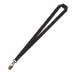 Gemini Plain Lanyard with Alligator Clip - 20mm Polyester, Black (LGAC-20-BLK_EZI)