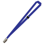 Gemini Plain Lanyard with Alligator Clip and Breakaway - 15mm Polyester, Royal Blue (LGACBA-15-BLU_EZI)