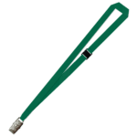 Gemini Plain Lanyard with Alligator Clip and Breakaway - 15mm Polyester, Green (LGACBA-15-GRN_EZI)