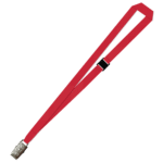 Gemini Plain Lanyard with Alligator Clip and Breakaway - 15mm Polyester, Red (LGACBA-15-RED_EZI)