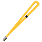 Gemini Plain Lanyard with Alligator Clip and Breakaway - 15mm Polyester, Yellow (LGACBA-15-YEL_EZI)