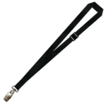 Gemini Plain Lanyard with Alligator Clip and Breakaway - 20mm Polyester, Black (LGACBA-20-BLK_EZI)