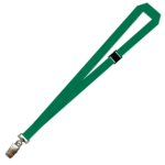 Gemini Plain Lanyard with Alligator Clip and Breakaway - 20mm Polyester, Green (LGACBA-20-GRN_EZI)