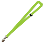 Gemini Plain Lanyard with Alligator Clip and Breakaway - 20mm Polyester, Lime (LGACBA-20-LIME_EZI)