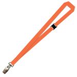 Gemini Plain Lanyard with Alligator Clip and Breakaway - 20mm Polyester, Orange (LGACBA-20-ORG_EZI)