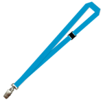 Gemini Plain Lanyard with Alligator Clip and Breakaway - 20mm Polyester, Process Blue (LGACBA-20-PBLU_EZI)