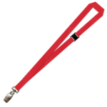 Gemini Plain Lanyard with Alligator Clip and Breakaway - 20mm Polyester, Red (LGACBA-20-RED_EZI)
