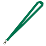 Gemini Plain Lanyard with Carabiner - 15mm Polyester, Green (LGCB-15-GRN_EZI)