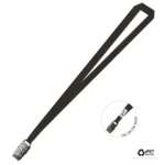 Gemini Plain Lanyard with Alligator Clip - 15mm rPET, Black (LGAC-15P-BLK_EZI)