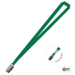 Gemini Plain Lanyard with Alligator Clip - 15mm rPET, Green (LGAC-15P-GRN_EZI)
