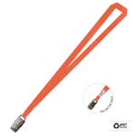 Gemini Plain Lanyard with Alligator Clip - 15mm rPET, Orange (LGAC-15P-ORG_EZI)
