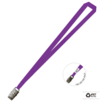 Gemini Plain Lanyard with Alligator Clip - 15mm rPET, Purple (LGAC-15P-PUR_EZI)
