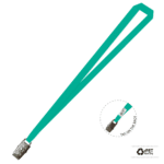 Gemini Plain Lanyard with Alligator Clip - 15mm rPET, Teal Green (LGAC-15P-TEAL_EZI)