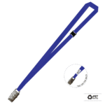 Gemini Plain Lanyard with Alligator Clip and Breakaway - 15mm rPET, Royal Blue (LGACBA-15P-BLU_EZI)