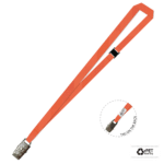 Gemini Plain Lanyard with Alligator Clip and Breakaway - 15mm rPET, Fluro Orange (LGACBA-15P-FORG_EZI)