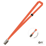 Gemini Plain Lanyard with Alligator Clip and Breakaway - 15mm rPET, Orange (LGACBA-15P-ORG_EZI)