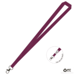 Gemini Plain Lanyard with Carabiner - 15mm rPET, Burgundy (LGCB-15P-BUR_EZI)