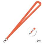 Gemini Plain Lanyard with Carabiner - 15mm rPET, Fluro Orange (LGCB-15P-FORG_EZI)