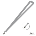Gemini Plain Lanyard with Carabiner - 15mm rPET, Grey (LGCB-15P-GREY_EZI)