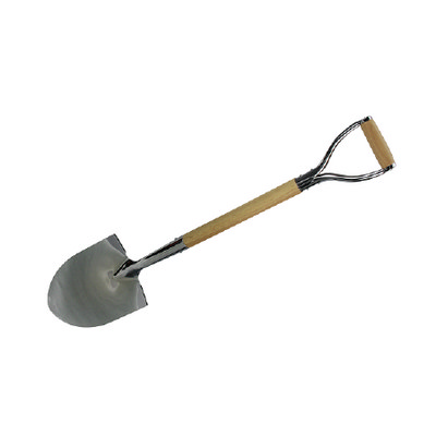 Chrome Groundbreaking Ceremonial Shovel with wooden handle