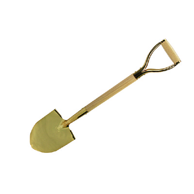 Gold Groundbreaking Ceremonial Shovel with wooden handle