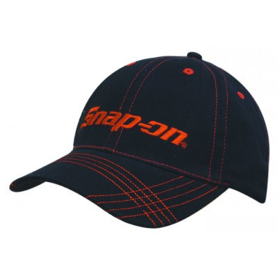 Brushed Heavy Cotton Cap with Contrast Cross Stitching on Peak