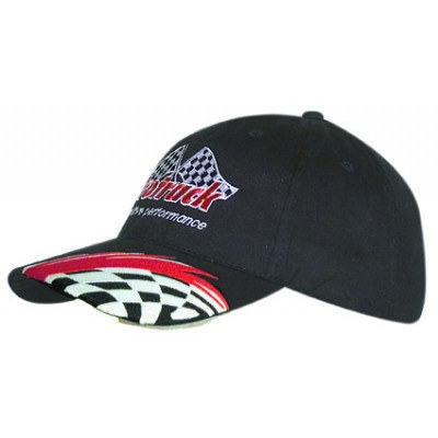 Brushed Heavy Cotton Cap With Swoosh/Checks Embroidery