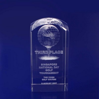 3D Crystal Award - Rectangle Dome