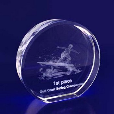 3D Crystal Award - Round Crystal